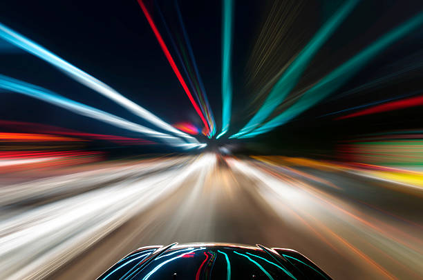 istock car on the road with motion blur background. 462805061
