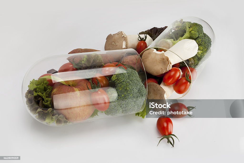 side view in vegetable Capsule - Medicine Stock Photo