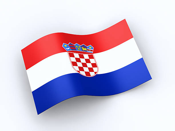 Republic of Croatia flag with clipping path stock photo