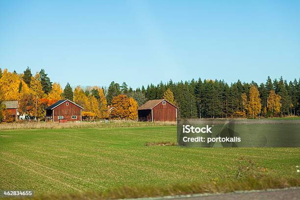 Swedish Countryside Scenery Stock Photo - Download Image Now - Agriculture, Architecture, Autumn