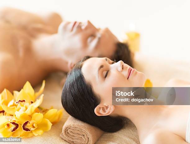 A Close Up Of A Couple Relaxing At A Day Spa Stock Photo - Download Image Now - Couple - Relationship, Spa, Spa Treatment