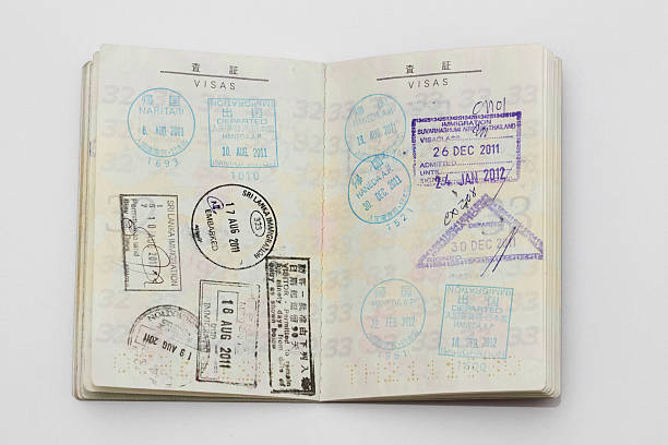 istock Visas on Japanese passport 462850565