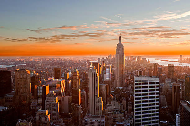 manhattan skyline - new york city new york state skyline city imagens e fotografias de stock