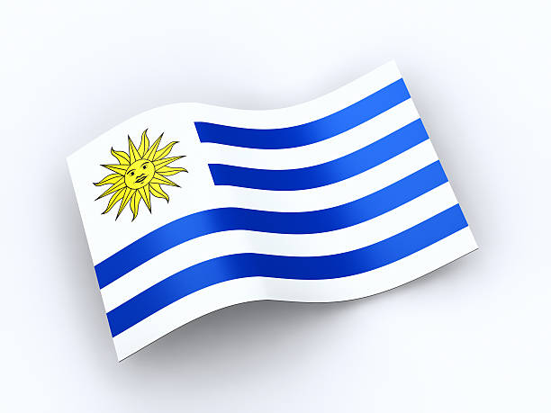 orientalische republik uruguay flagge mit clipping path - oriental republic of uraguay stock-fotos und bilder