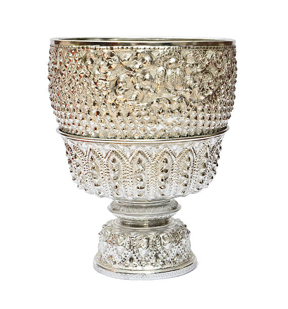 istock Thai silver tray with pedestal for put something. 462862131