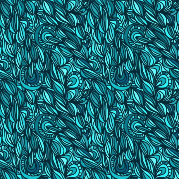 абстрактный бесшовный цвета - wave pattern pattern green seaweed stock illustrations
