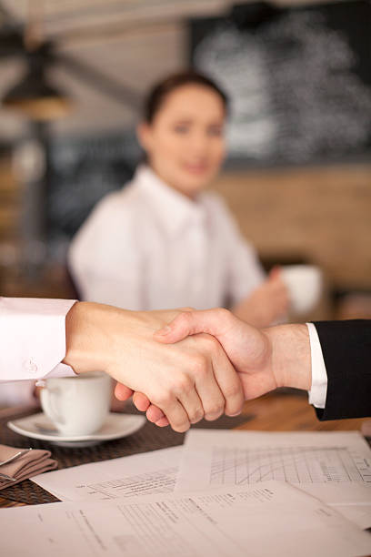 istock Handshake of businesspeople. 462863597