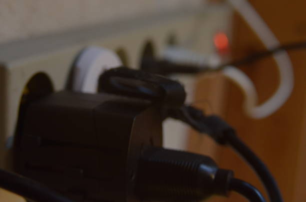 istock French power strip with adapters 462868133