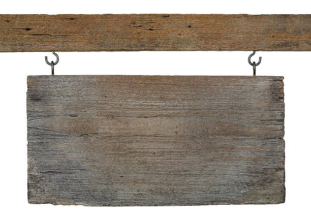 istock Old weathered wood signboard. 462868963