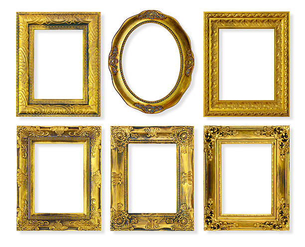 istock antique gold frame on the white background 462869369