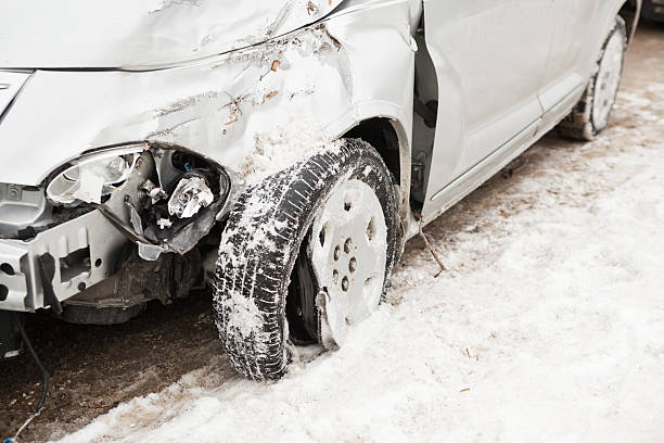 istock Winter Car Accident – Vehicle with Damaged Front 462870225
