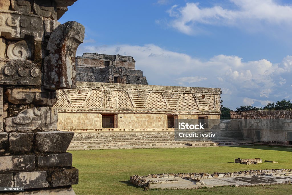 Uxmal Nunnery Quadrangle, East Building. Uxmal, Yucatan, Mexico. Ancient Stock Photo