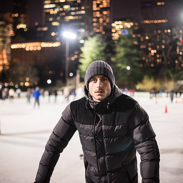 istock Serious man on the Central Park ice rink - winter 462873069
