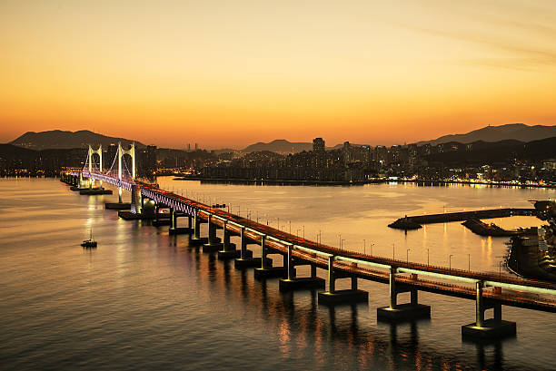 Gwangan Bridge in Busan, South Korea / Busan Gwangan Bridge stock photo