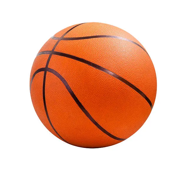 Orange  basket ball, isolated in white background and path