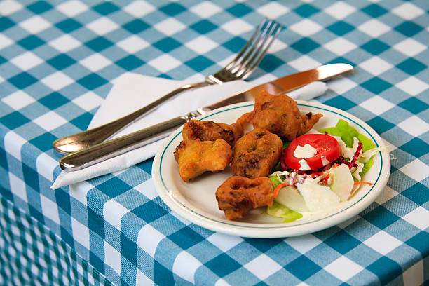 istock Crocodile fillet with salad 462878499