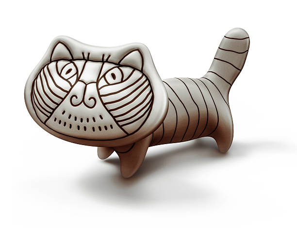 istock toy ceramic cat isolated on white, italian style 462880833