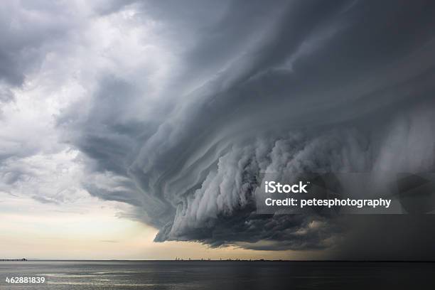 Epic Super Cell Storm Cloud Stock Photo - Download Image Now - Storm, Storm Cloud, Sea