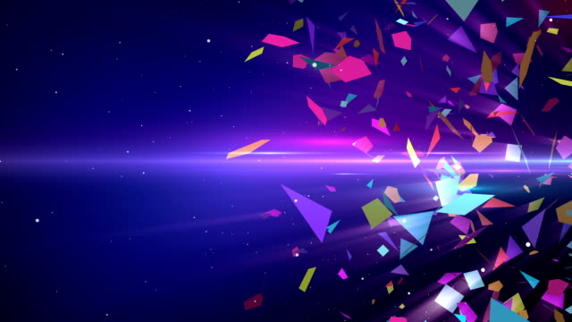 Shattering Colorful 3D Shapes With Slow Motion Animation