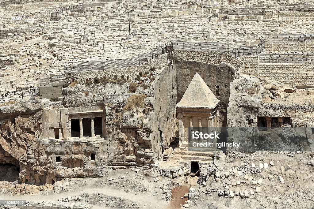 Túmulo antiga e Cemitério em Jerusalém, Israel. - Royalty-free Antigo Foto de stock