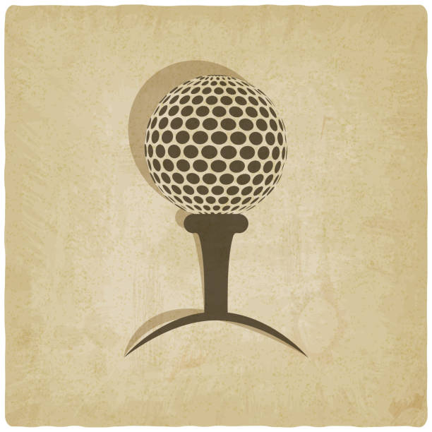 sport golf logo alten hintergrund - golf club golf iron isolated stock-grafiken, -clipart, -cartoons und -symbole