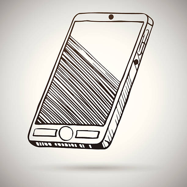 Smartphone croquis.  illustration vectorielle - Illustration vectorielle