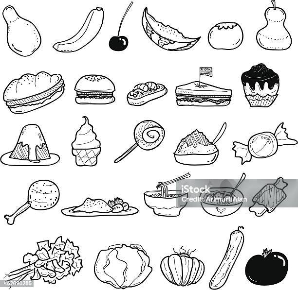 Cuisine Doodle Illustration Vecteurs libres de droits et plus d'images vectorielles de Boulette de viande - Boulette de viande, Dessin, Ail - Légume à bulbe