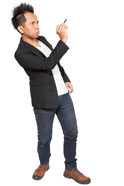 istock Businessman holding marker pen doing presentation 462902329