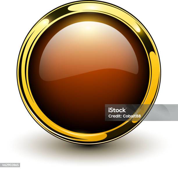 Gold Button Draw Gold Button Stock Illustration - Download Image Now - Badge, Brown ...