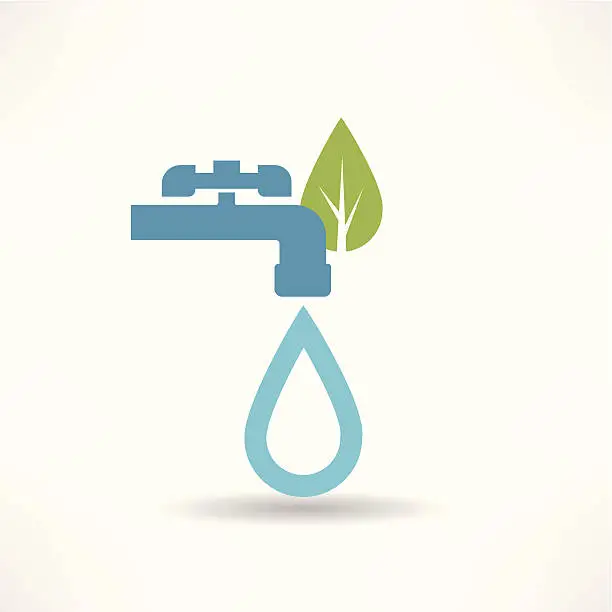Vector illustration of Save the environment and water icon