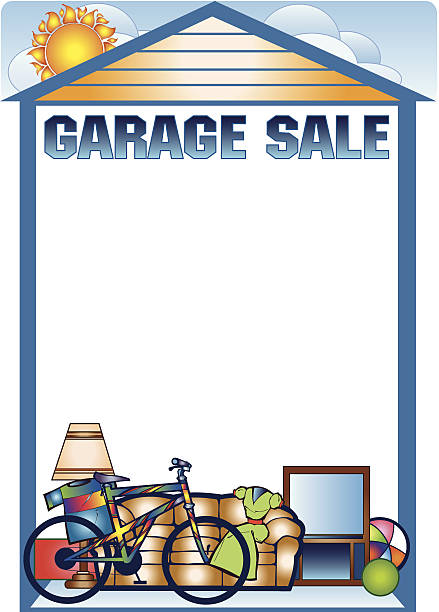 거라지 세일 프페임 c - garage sale stock illustrations