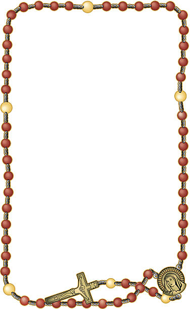 Rosary Frame C Rosary Frame C rosary beads stock illustrations