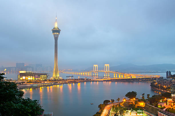 istock The night scenery of bridge in Macau 462908457