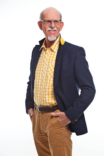 istock Happy well dressed senior man with glasses. Isolated. 462912557
