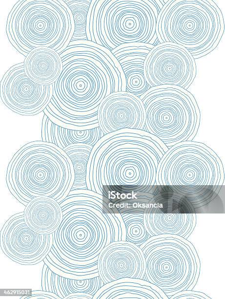 Doodle Circle Water Texture Vertical Border Seamless Pattern Background Stock Illustration - Download Image Now