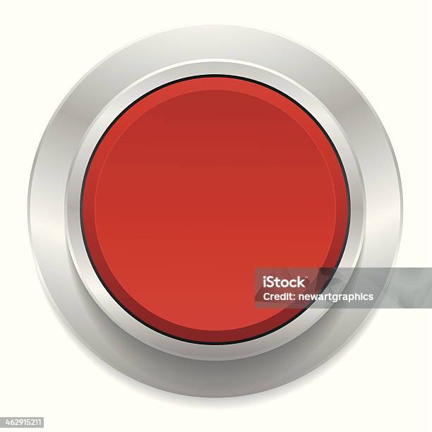 Red Rond Button Red Round Button With Metallic Border Stock Illustration - Download ...