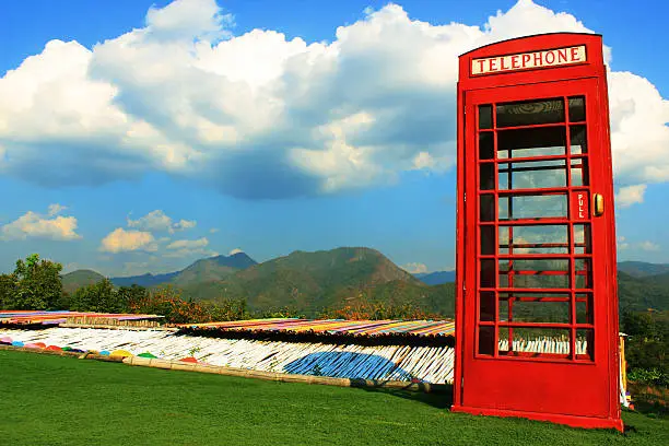 Call Box on The Mountain - Stock Image