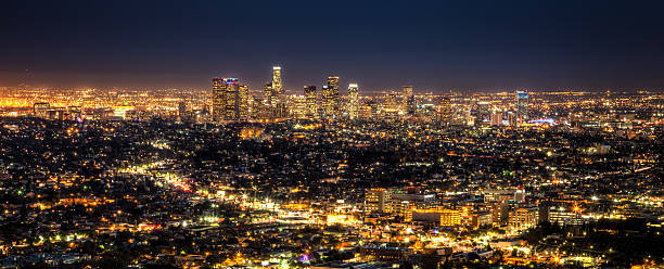 Los Angeles City at Night stock photo