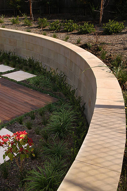 istock Sandstone wall and garden 462918555