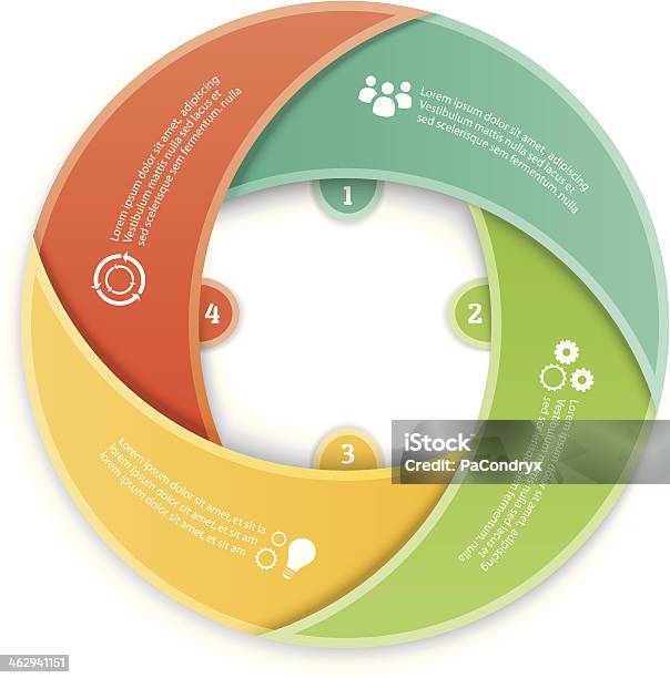 Geometrische Runde Infografikelemente Stock Vektor Art und mehr Bilder von Vier Gegenstände - Vier Gegenstände, Kreis, Pfeilzeichen