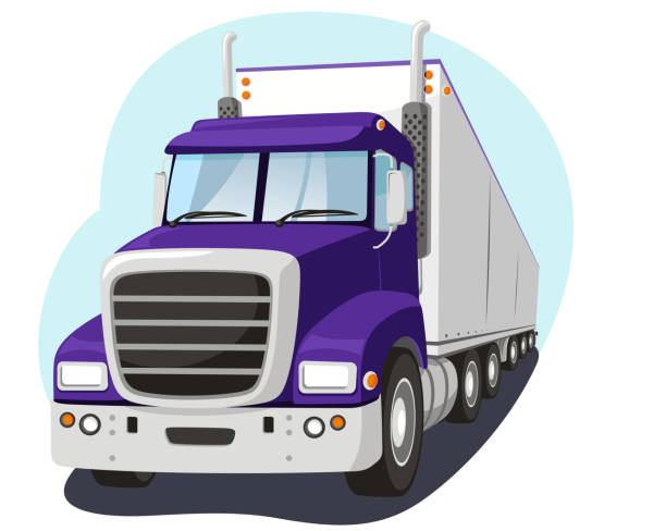 ilustrações de stock, clip art, desenhos animados e �ícones de camião fright indústria de transporte de carga - truck driver driver truck semi truck