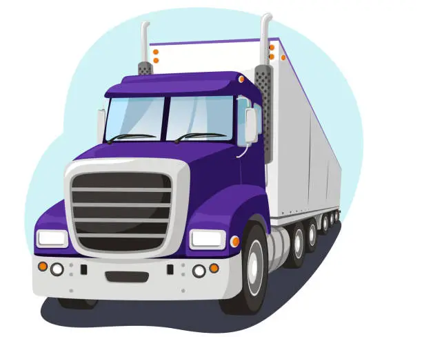 Vector illustration of Cargo Truck Fright Transportation Industry