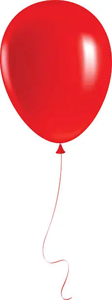 Vector illustration of Red balloon isolated on white background