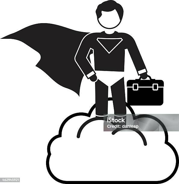 Superman Cloud Support Stock Illustration - Download Image Now - IT Support, Remote Location, Adult