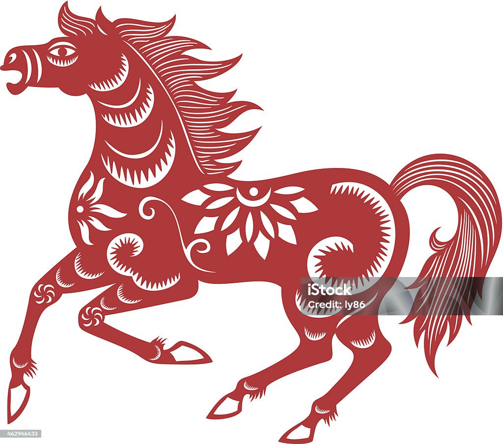 Chinês cavalo - Vetor de Cavalo - Família do cavalo royalty-free
