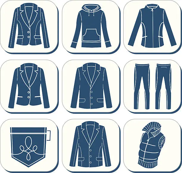 Vector illustration of Clothes icons II