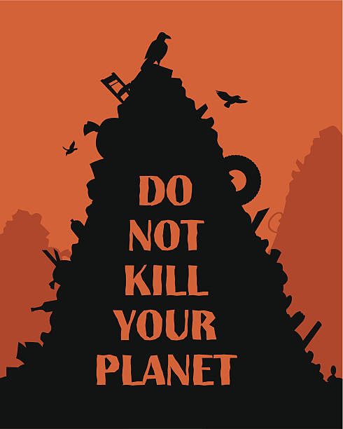 midden Poster on the theme of environmental pollution "Do not kill your planet". Instead of this text, you can easily put your. All objects on separate layers.. rubbish heap stock illustrations