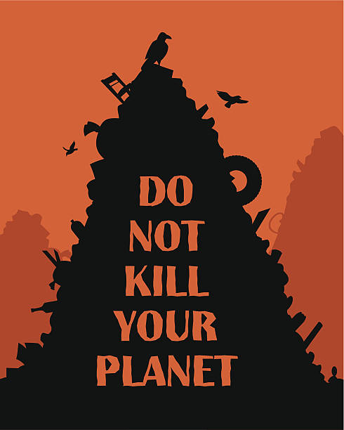 midden Poster on the theme of environmental pollution "Do not kill your planet". Instead of this text, you can easily put your. All objects on separate layers.. dust pollution stock illustrations