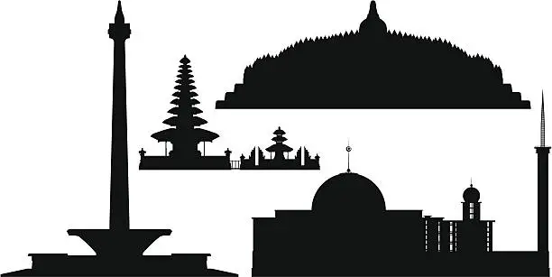 Vector illustration of Indonesian Monuments