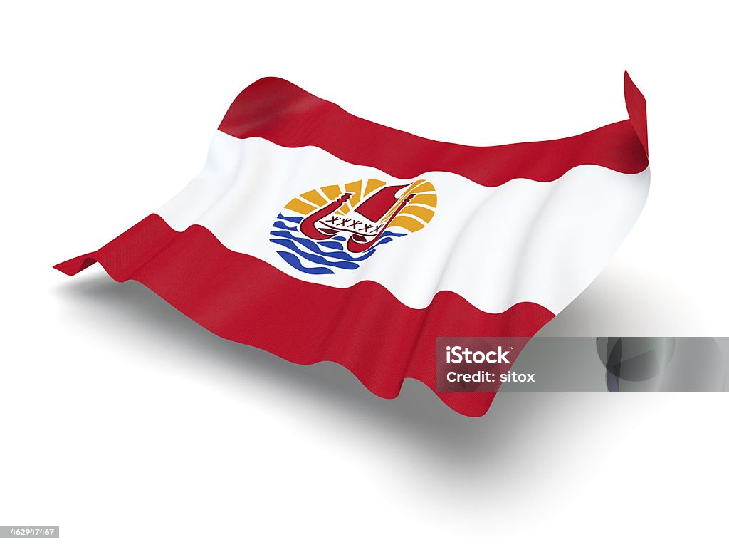 Hovering Flag of French Polynesia (Clipping Path) Flag of French Polynesia with clipping path. CG-image. Clipping Path Stock Photo
